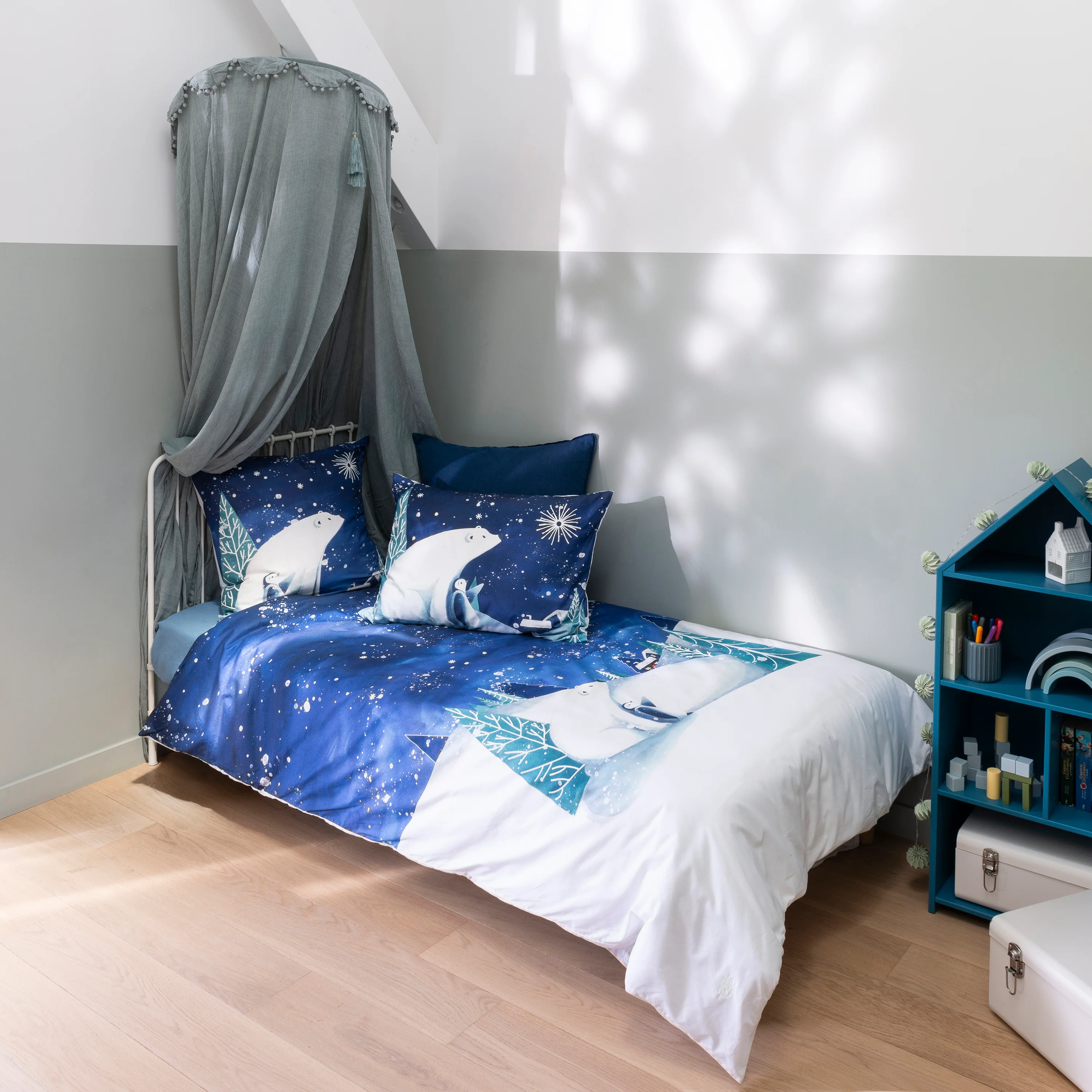 Stellaire Cotton Duvet Cover - Blue