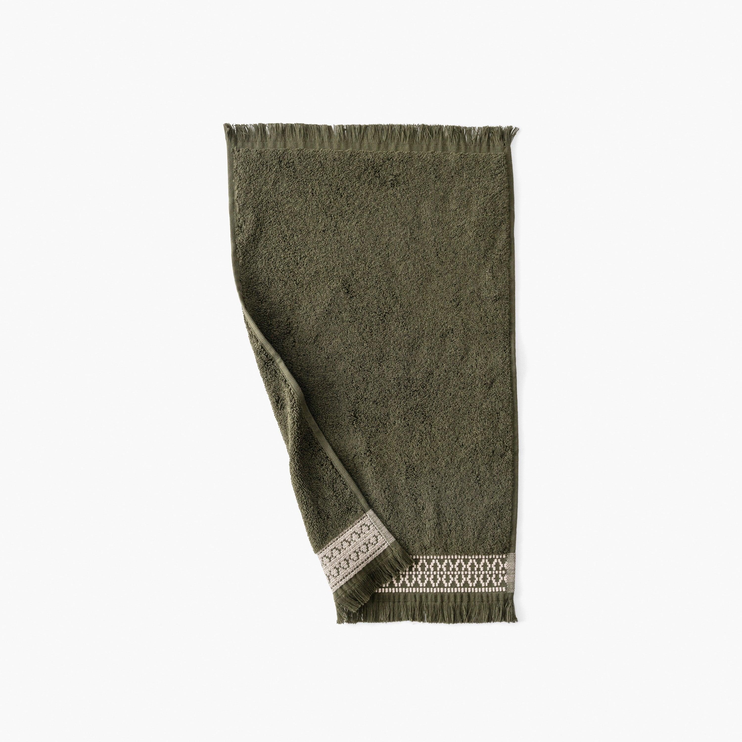 Villasol Khaki Green Cotton Guest Towel