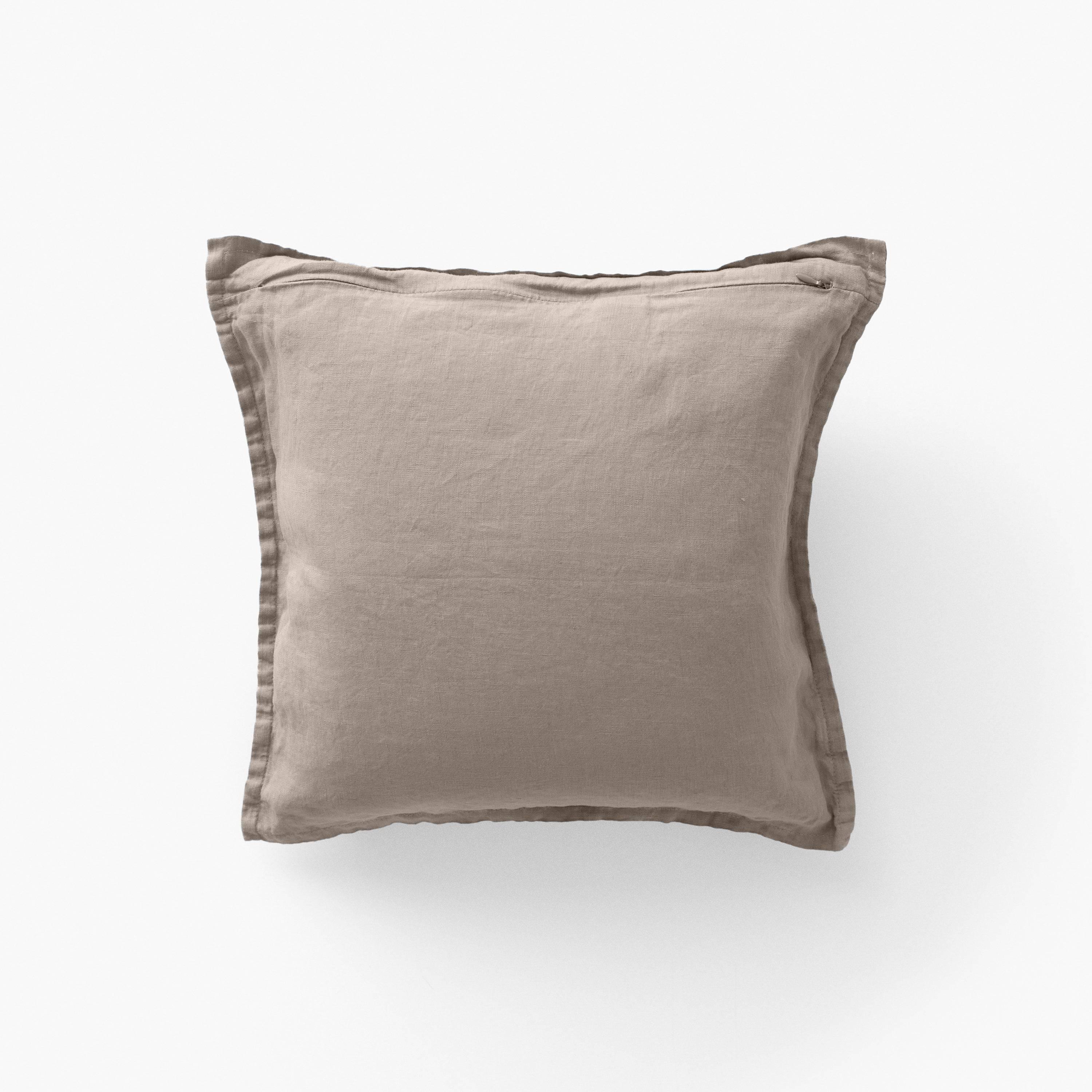 Washed linen cushion cover Songe grège - Image 2