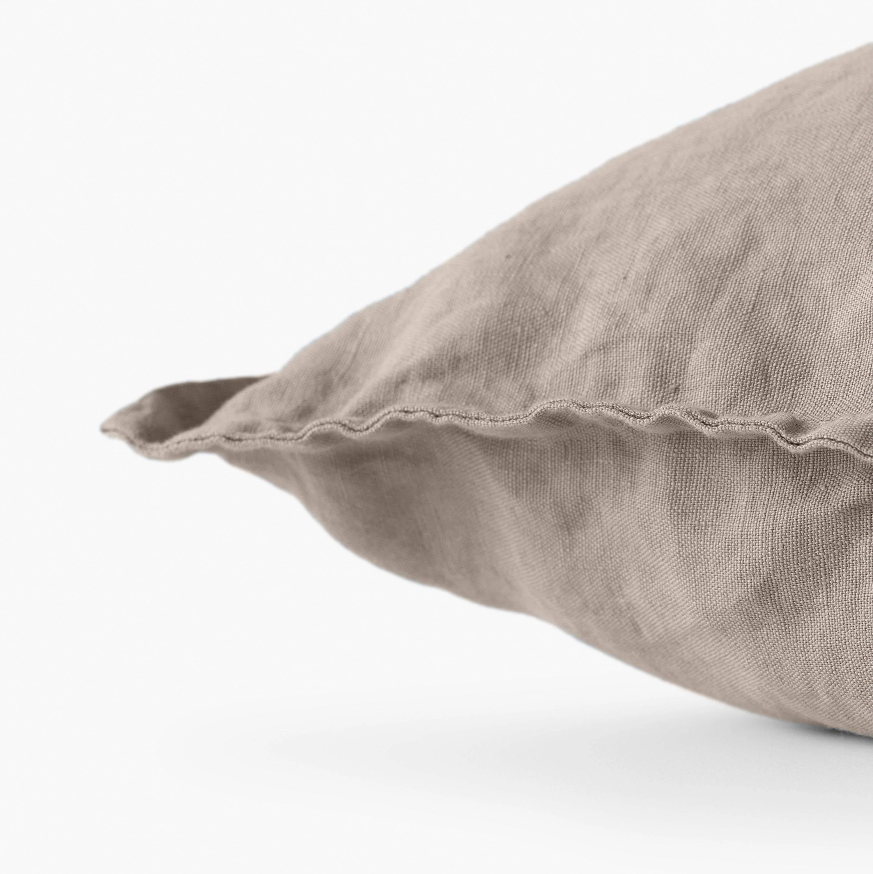 Washed linen cushion cover Songe grège - Image 3